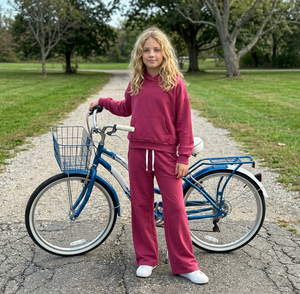 Kids Slate Rose Hoodie & Wide-Leg Pants