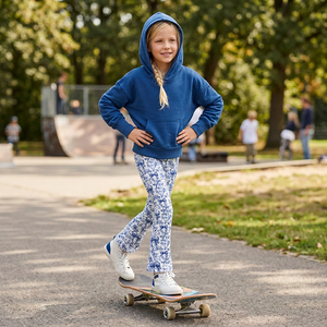 Kids Cobalt Hoodie & Bows Flare Leggings