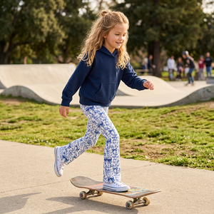Kids Cobalt Hoodie & Bows Flare Leggings
