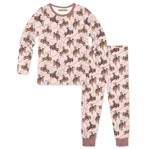 Kids Light Pink Rodeo Pajama Set