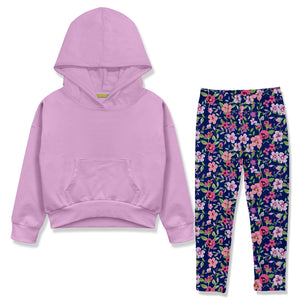 Kids Lilac Hoodie & Tory Floral Leggings