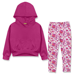 Kids Rose Voilet Hoodie & Priscilla Paisley  Leggings