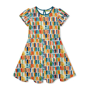 Kids Teal Books Fit'n Flare Dress