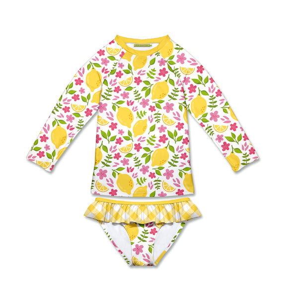 Yellow Lemonade Long-Sleeve Rashguard Set