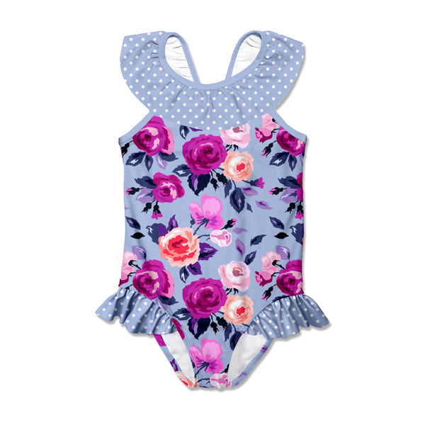 Millie Loves Lily Girls Periwinkle Blossom 1 pc Swimsuit