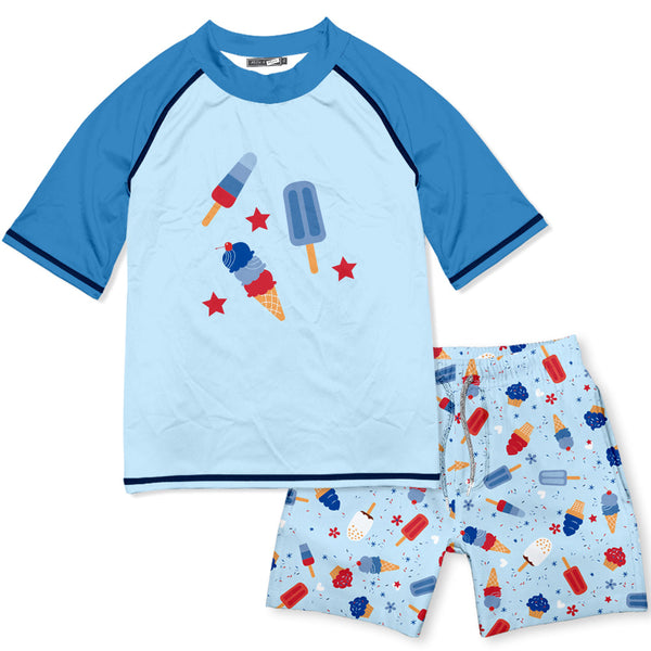 Ice Cream Short-Sleeve Rashguard Set