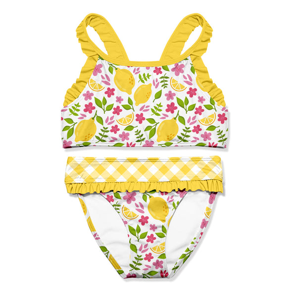 Yellow Lemonade Ruffle-Trim Bikini