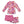 Millie Loves Lily Girls Fucshia Floral Long Sleeve Rashguard Set, UPF 50+, 3-PCS