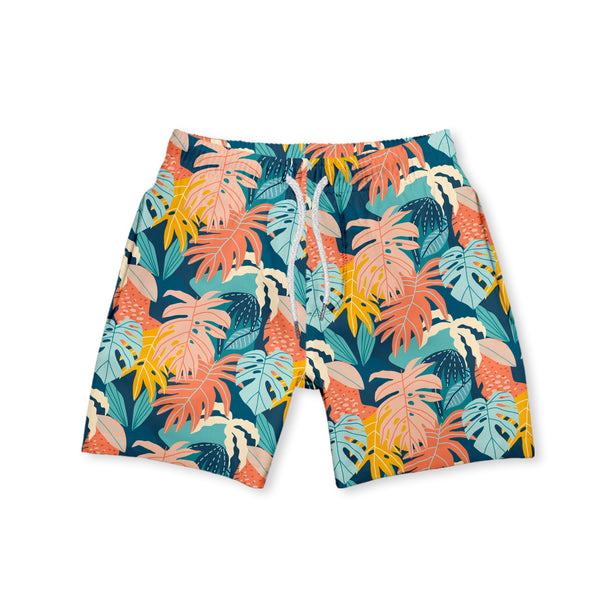 Orange Tropical Jungle Swim Trunks