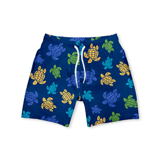 Navy Turtle Trail Swim Trunks