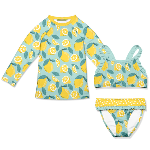 Mint Lemon Long-Sleeve Rashguard Set