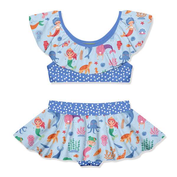 Kids Periwinkle Mermaid Sea Skirty 2-PC