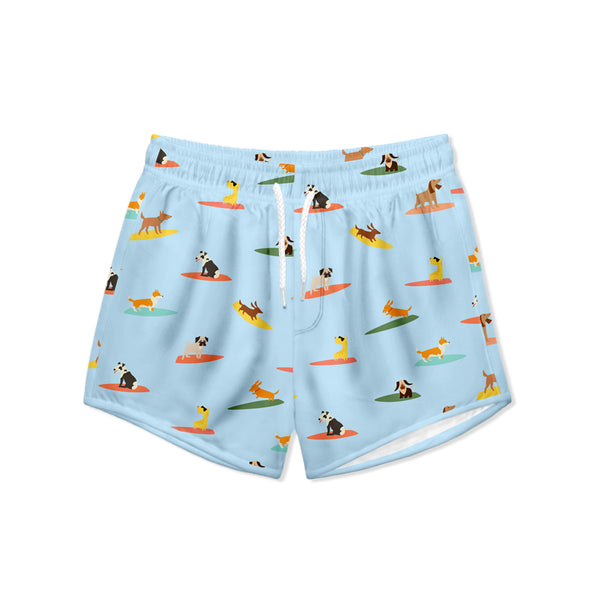 Ice Blue Doggie Surf Swim Shorties