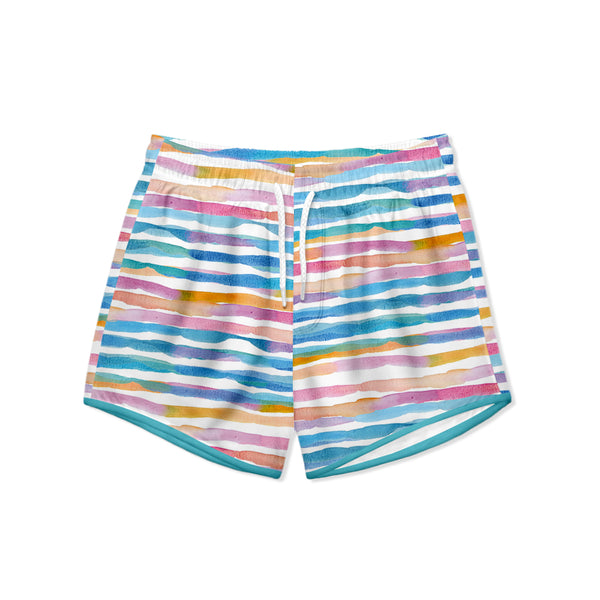 Turquoise Water Stripe Swim Shorties