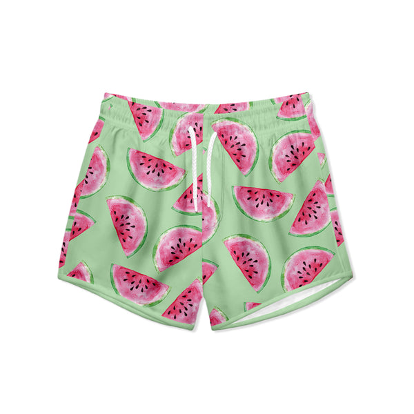 Green & Pink Watermelon Swim Shorties