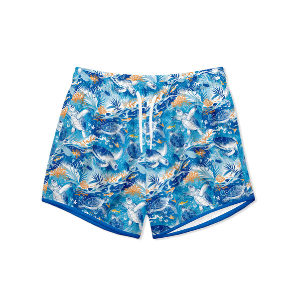 Blue Ocean Turtle Swim Shorties