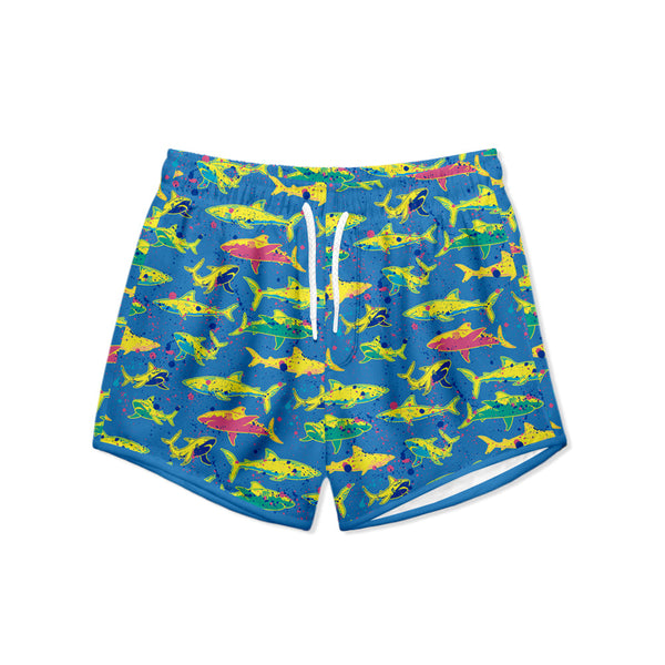 Blue Shark Splatter Swim Shorties