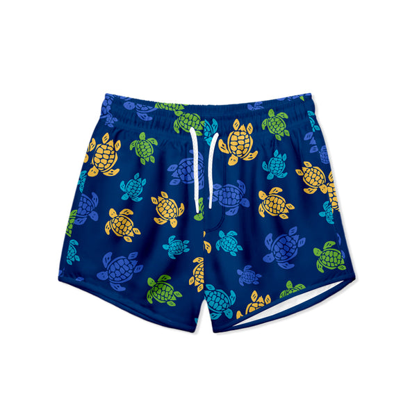 Navy Turtle Trail Swim Shorties