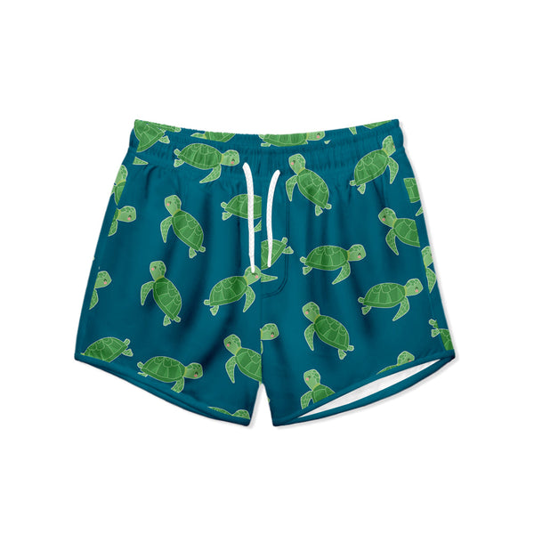 Teal Turtle Rock Swim Shorties