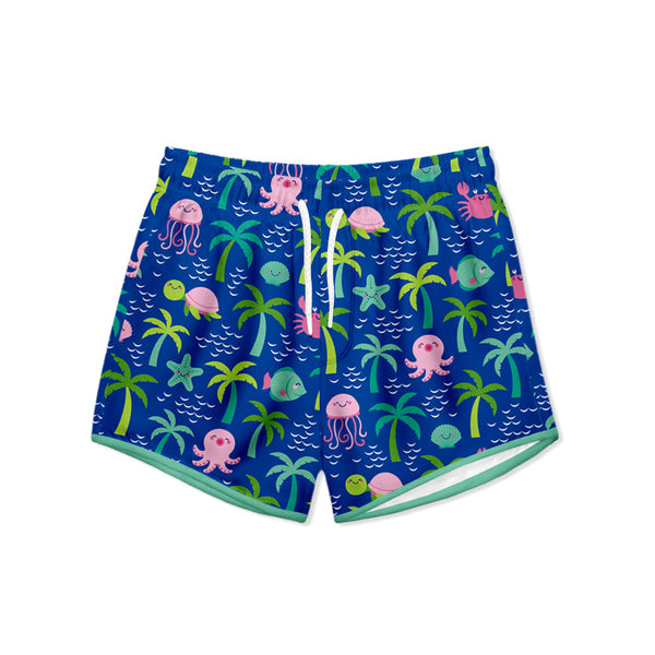 Blue Paradise Island Swim Shorties