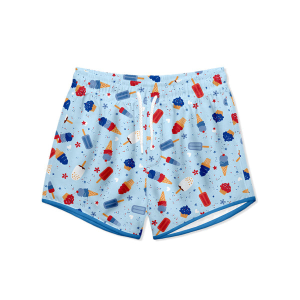 Ice Blue Ice Cream Swim Shorties