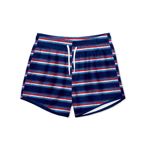 Dark Navy USA Stripe Swim Shorties