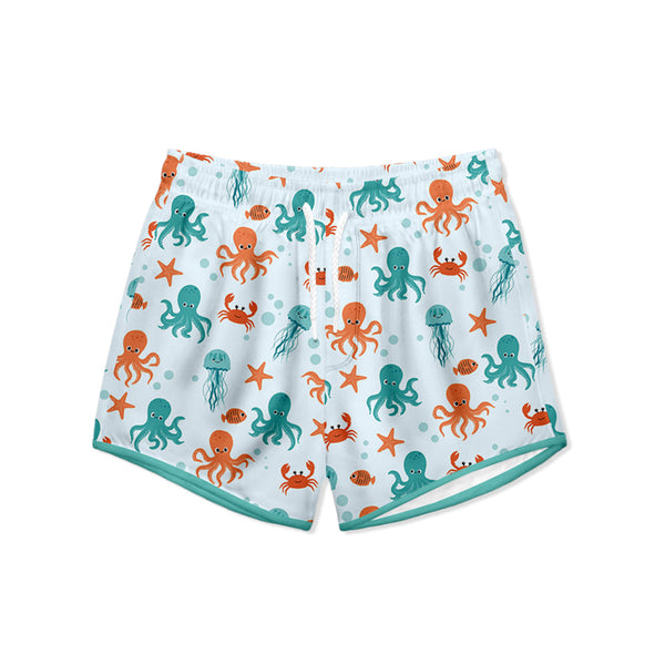Kids Pale Blue Octopus Sea Shorties