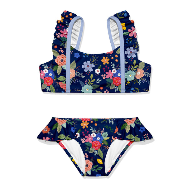 Navy Four Florals Bikini