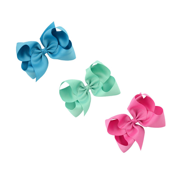 Turquoise & Mint Bow Hair Clip Set