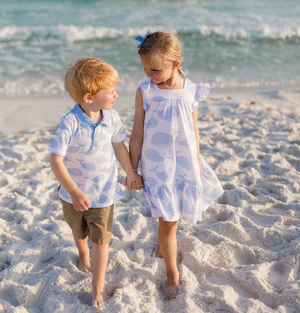 White & Periwinkle Whale Polo
