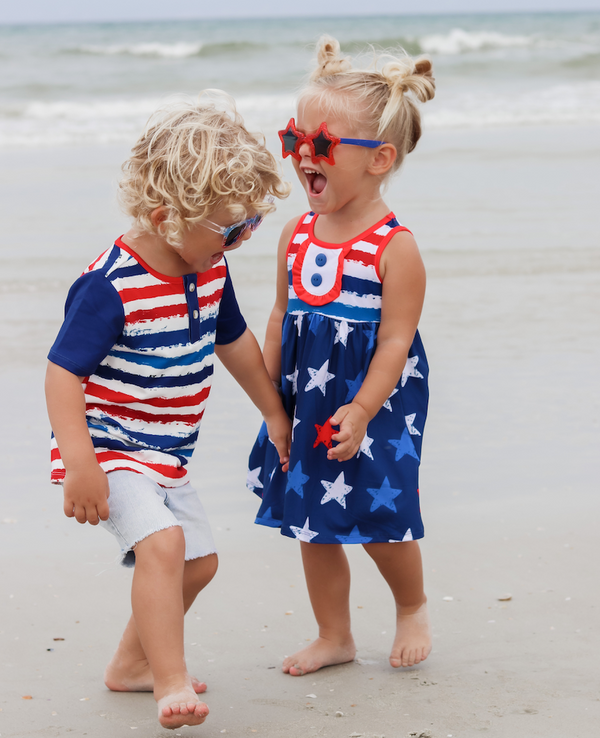 Navy U.S.A Stripe Henley