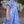Periwinkle Mini Flower Bow-Sleeve A-Line Dress
