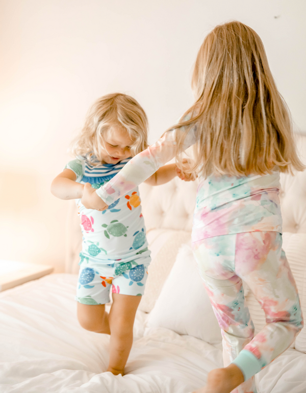 Ice Blue Turtle Short-Sleeve Pajama Set