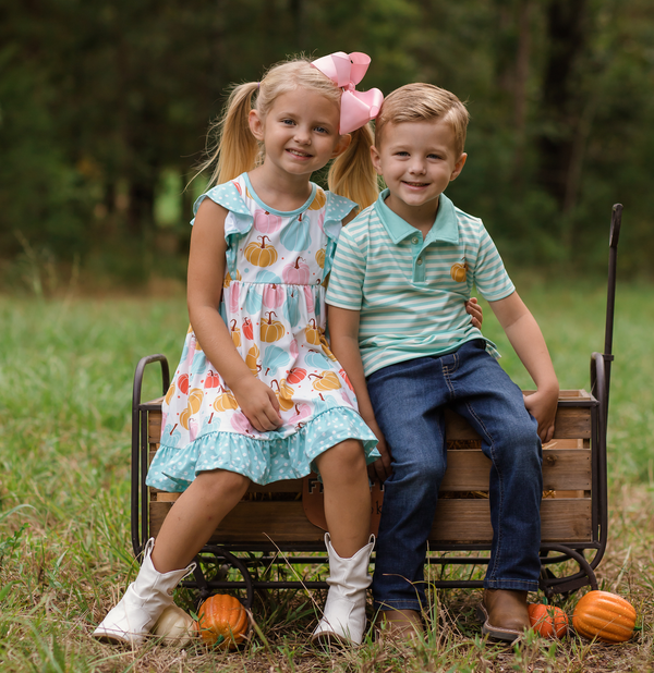 Cream Pumpkin of all Colors Angel-Sleeve Dress