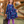 Dusk Floral Ruffle-Neck A-Line Dress & Dark Purple Button Leggings