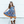 Navy Floral Meadow Patch-Pocket Angel-Sleeve Dress