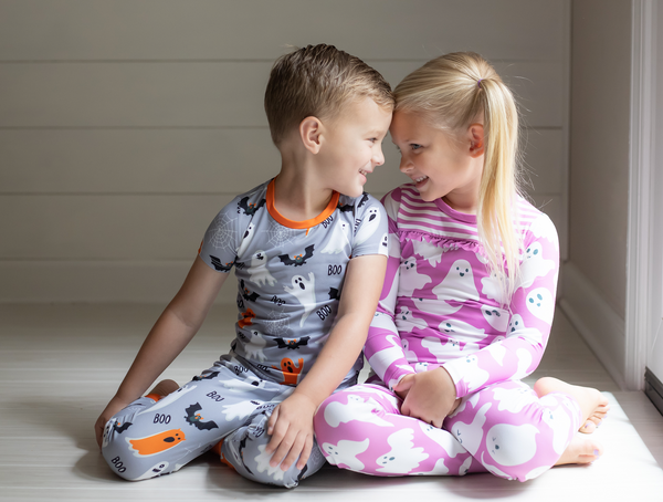 Gray & White Ghost Pajama Set