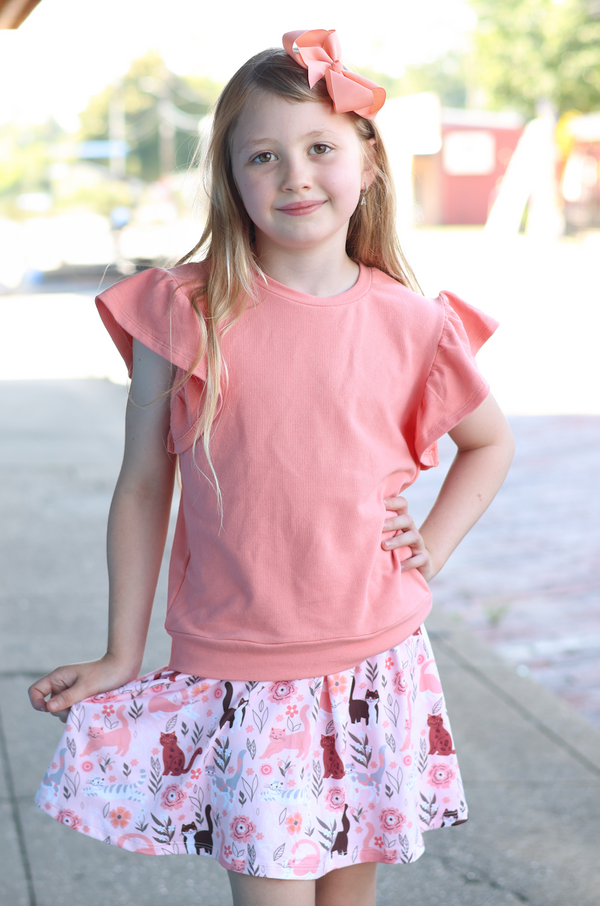 Coral Fr Terry Top & Pretty Kitty Skort