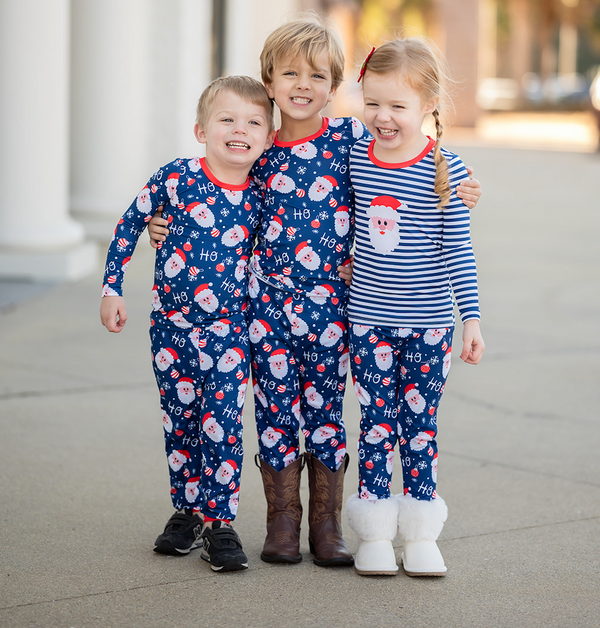 Navy & Red HoHo Santa Pajama Set