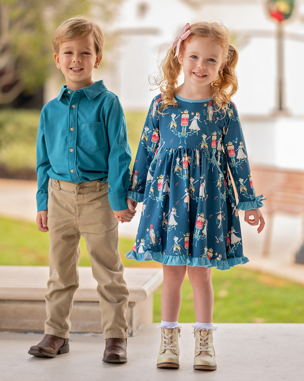 Midnight Nutcracker Dance Bow-Accent Pocket A-Line Dress