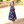 Load image into Gallery viewer, Dark Navy Noelle Floral Velour Poet-Sleeve Dress
