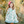 Sage Pine Cones Patch-Pocket Long-Sleeve A-Line Dress