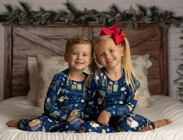 Navy Nativity Pajama Set