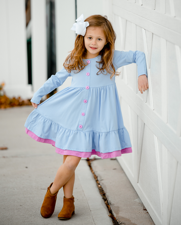 Periwinkle Button Up Dress