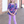 Load image into Gallery viewer, Dark Navy Floral Puff Sleeve Ruffle-Hem Top &amp; Purple Flare Leggings
