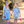 Load image into Gallery viewer, Light Blue Stripe Island Dino Tiered Button-Front Dress
