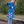 Cobalt Angel-Sleeve Top & Kitten Corner Skirted Leggings