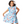 Ice Blue Ice Cream Button Ruffle-Sleeve Dress