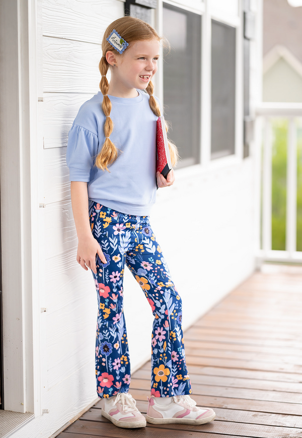 Millie Loves Lily Girls Periwinkle Top and Flared Legging Set