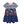 Millie Loves Lily Girls Navy Fox Printed Tiered Short Sleeve Dress